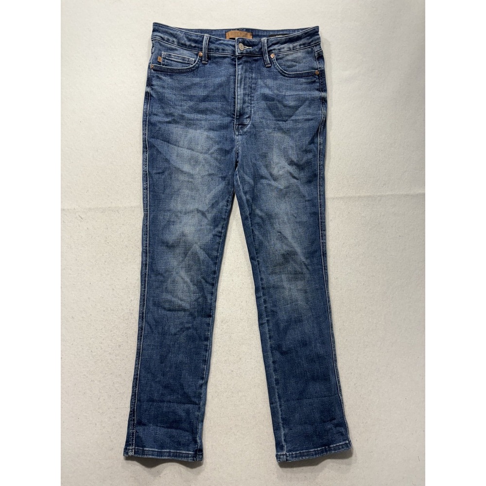 Judy Blue Jeans Juniors 11 Blue Medium Wash Mid Rise Capri Stretch Denim 32x28